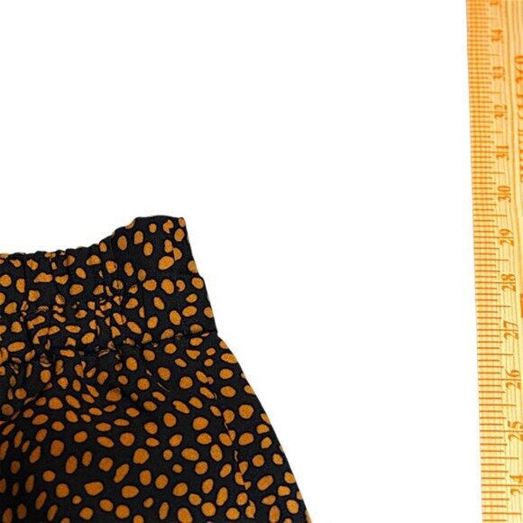 CB - Do Not Crosslist - J.Crew XL Spotted A-Line Midi Skirt Black Orange Elastic - Picture 7 of 8